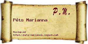 Péts Marianna névjegykártya