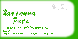 marianna pets business card